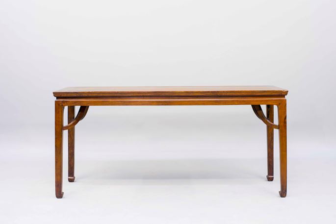 A Huanghuali Wood Long Table with Giant Arm Braces | MasterArt